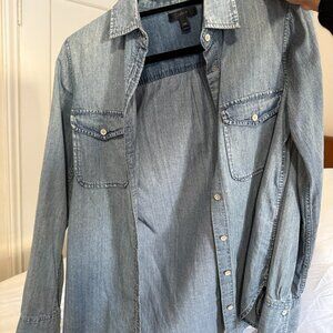 J Crew Blue Chambray Shirt Button Down